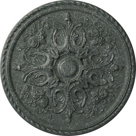 Ekena Millwork Bradford Ceiling Medallion (Fits Canopies up to 6 5/8"), 32 5/8"OD x 2"P, Athenian Green Crackle CM32BRAGC